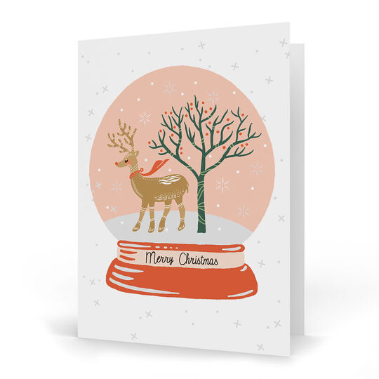 Snow Globe Folded Holiday Cards